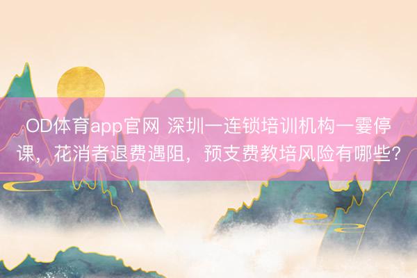 OD体育app官网 深圳一连锁培训机构一霎停课，花消者退费遇阻，预支费教培风险有哪些?